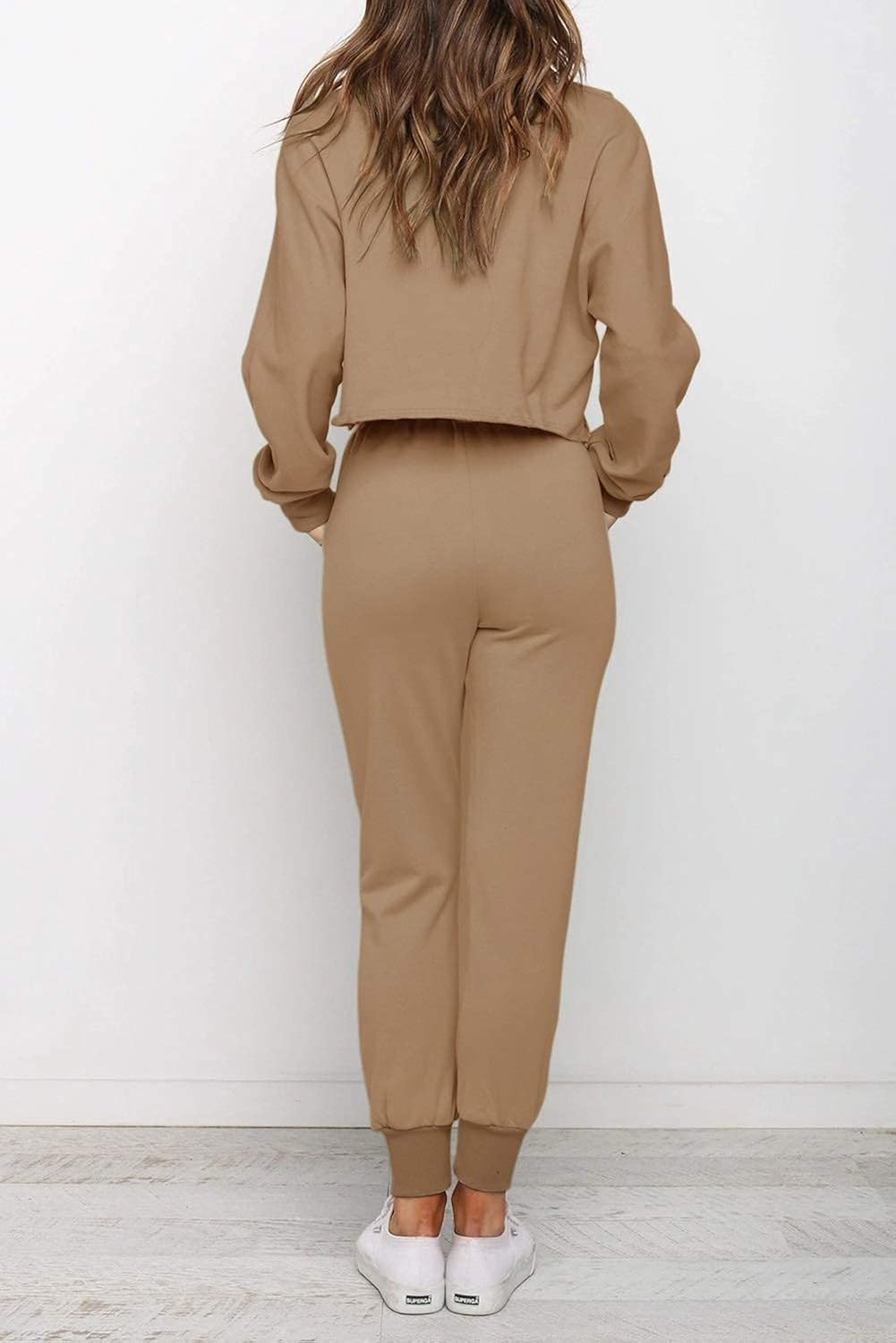 ZESICA Women's Long Sleeve Crop Top and Pants Pajama Sets 2 Piece Jogger Long Sleepwear Loungewea... | Amazon (US)