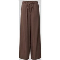 Mango Stoffhose mit weitem Bein und Tunnelzug in Dunkelbraun, Größe XL | Peek & Cloppenburg* Düsseldorf DE