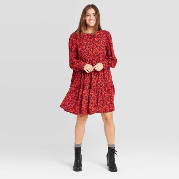 Women's Long Sleeve Tiered Babydoll Dress - A New Day™ | Target