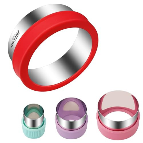 ALLTOP Round Cookie Cutter Set – 4 Different Sizes of Stainless Steel Biscuit Cutters for Baking, Donut, English Muffin, and More | Amazon (US)