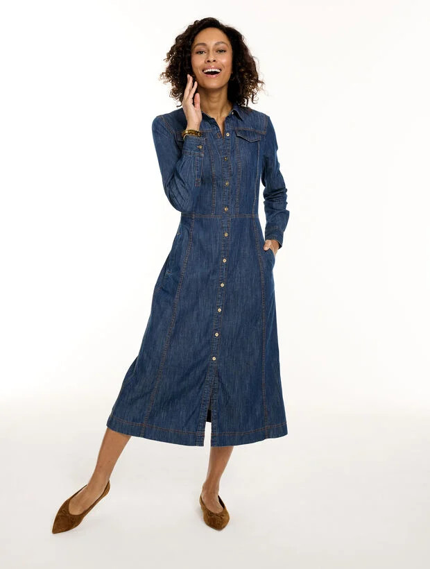 Denim Midi Dress - Portola Wash | Talbots