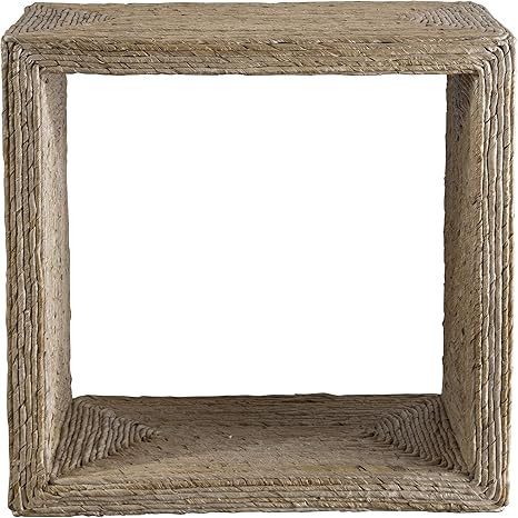 MY SWANKY HOME Elegant Natural Rope Open Block Accent Table Casual Coastal Island Banana Leaf | Amazon (US)