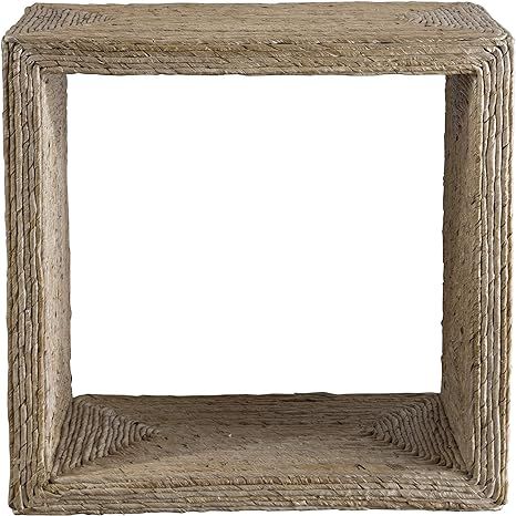 MY SWANKY HOME Elegant Natural Rope Open Block Accent Table Casual Coastal Island Banana Leaf | Amazon (US)