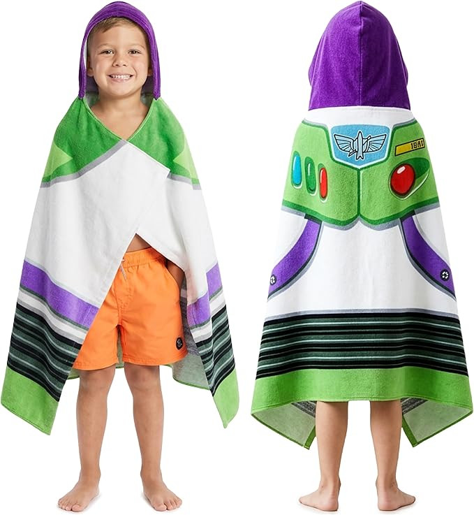 Disney Pixar Toy Story Bath Towels with Hood for Boys, Ages 2-6, Buzz Lightyear Soft and Absorben... | Amazon (US)