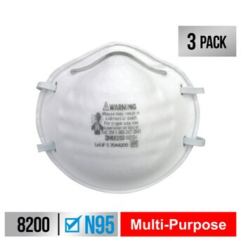 3M 3-Pack White Disposable N95 Painting, Sanding and Fiberglass Disposable Respirator | Lowe's