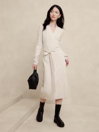 Wrap Midi Sweater Dress | Banana Republic Factory