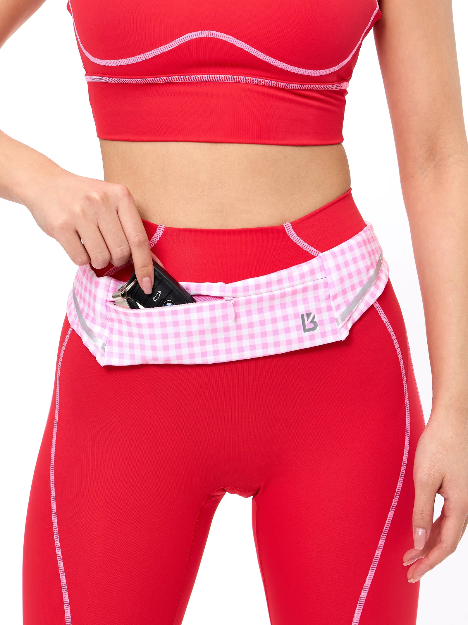 Story Running Belt - Pink Gingham | Buffbunny