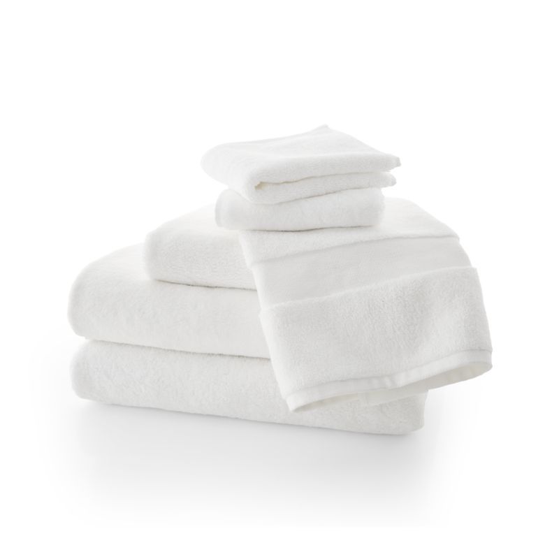 Organic Turkish Cotton 800-Gram White Towels, Set of 6 + Reviews | Crate and Barrel | Crate & Barrel