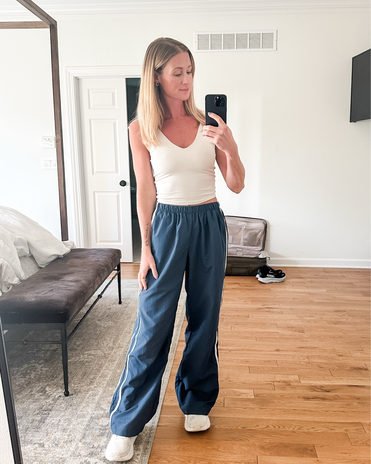 You will not guess where I got these track pants from!! Only $21 and I’m not kidding… no lie, I had my eye on a similar pair for almost $200 so I couldn’t get these home fast enough!!

#LTKdayinmylife #LTKmomlife #LTKootd