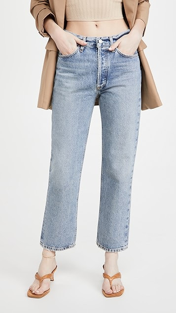 Lana Crop Mid Rise Vintage Straight Jeans | Shopbop