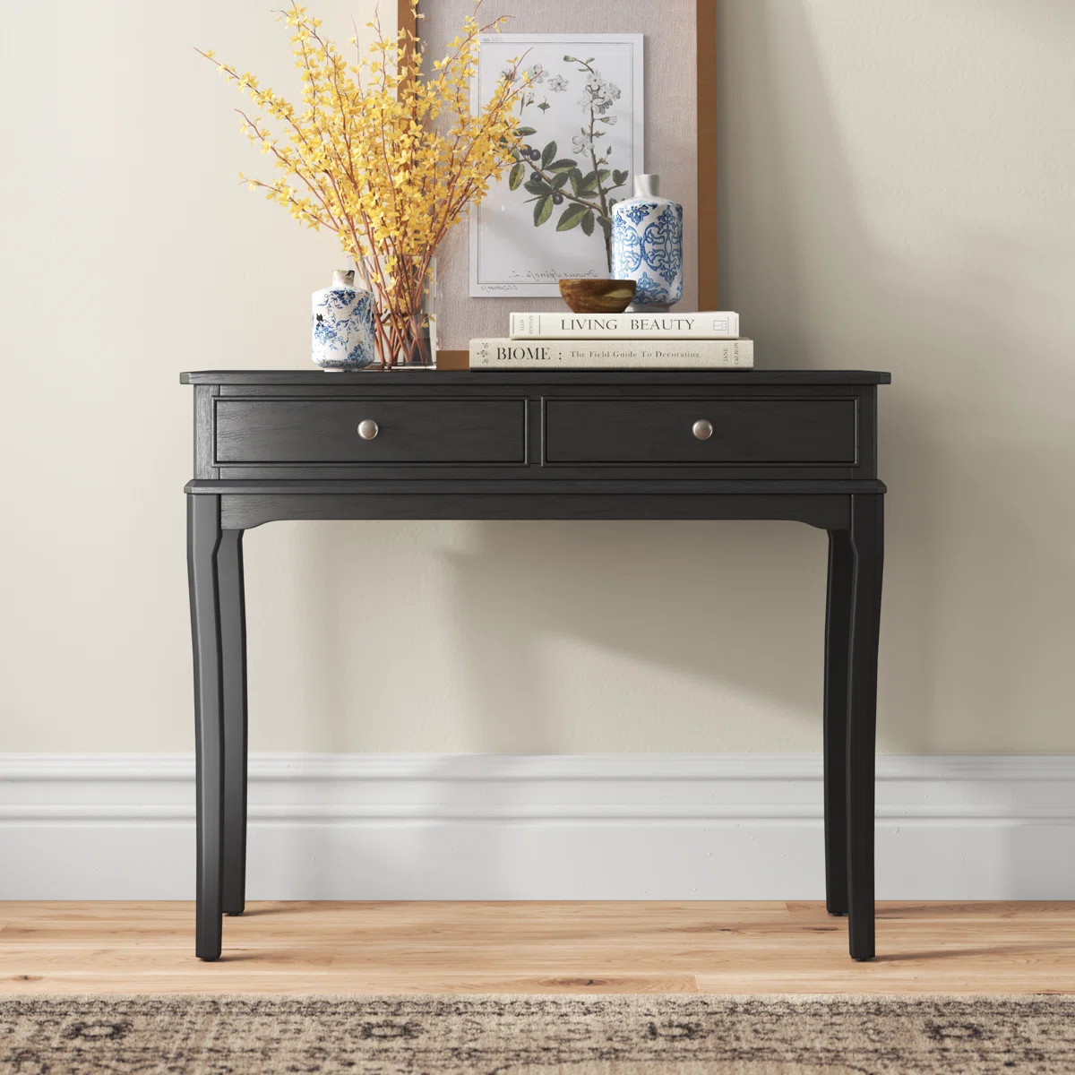 Durable Rustic 35.5'' Console Table \u2013 Solid Wood with 2 Drawers & Open Shelf for Baskets and... | Wayfair North America