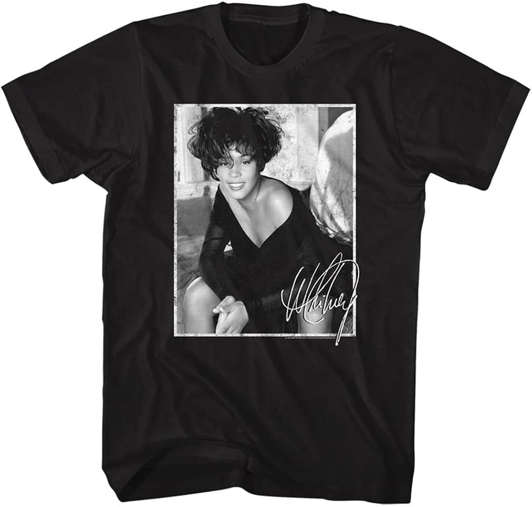 Whitney Houston Singer Signed Photograph Adult Short Sleeve T-Shirts Graphic Tees | Amazon (US)