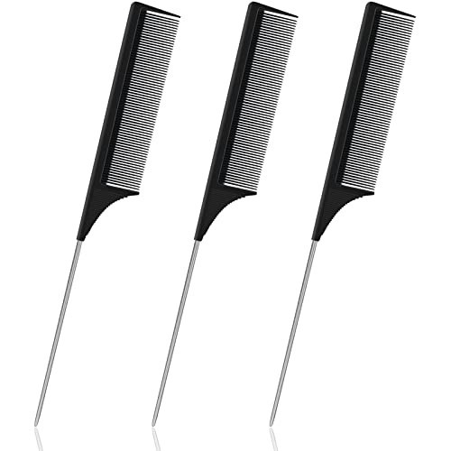 Sularpek Carbon Fibre Tail Comb - 3 Piece Set, Anti Static, Heat Resistant, Fine Tooth & Teasing Comb for Women & Men, Black | Amazon (UK)