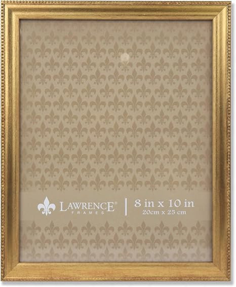 Lawrence Frames Classic Bead Picture Frame, 8x10, Gold | Amazon (US)