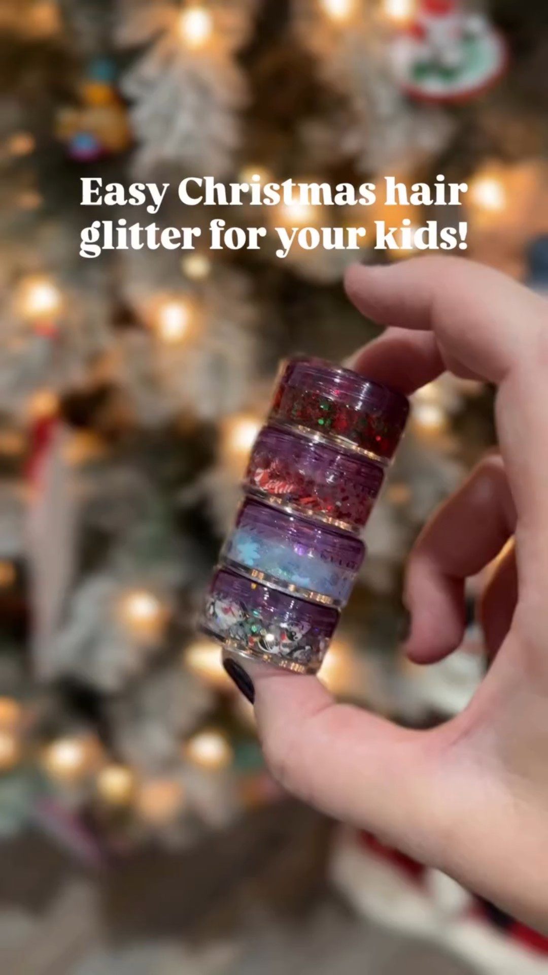 Clear hair gel + glitter! ✨ Perfect for parties! If you want link to similar items (these exact ones are from Hobby Lobby) then comment “shop” and I’ll send you the link!