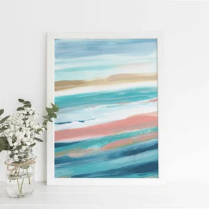 Beach Painting Print Tropical Surf Artwork Modern Abstract | Etsy | Etsy (US)