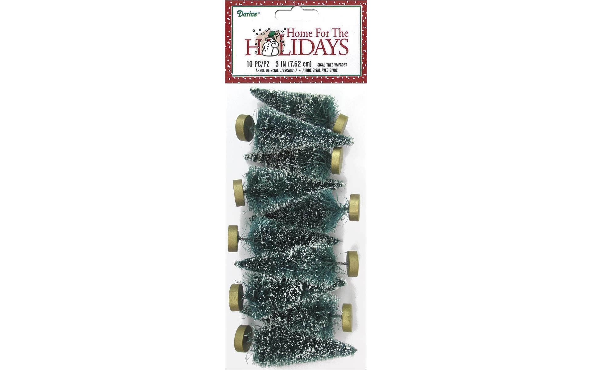 Mini Bottle Brush Trees: 3 inch Frosted Trees, 10 pack | Walmart (US)