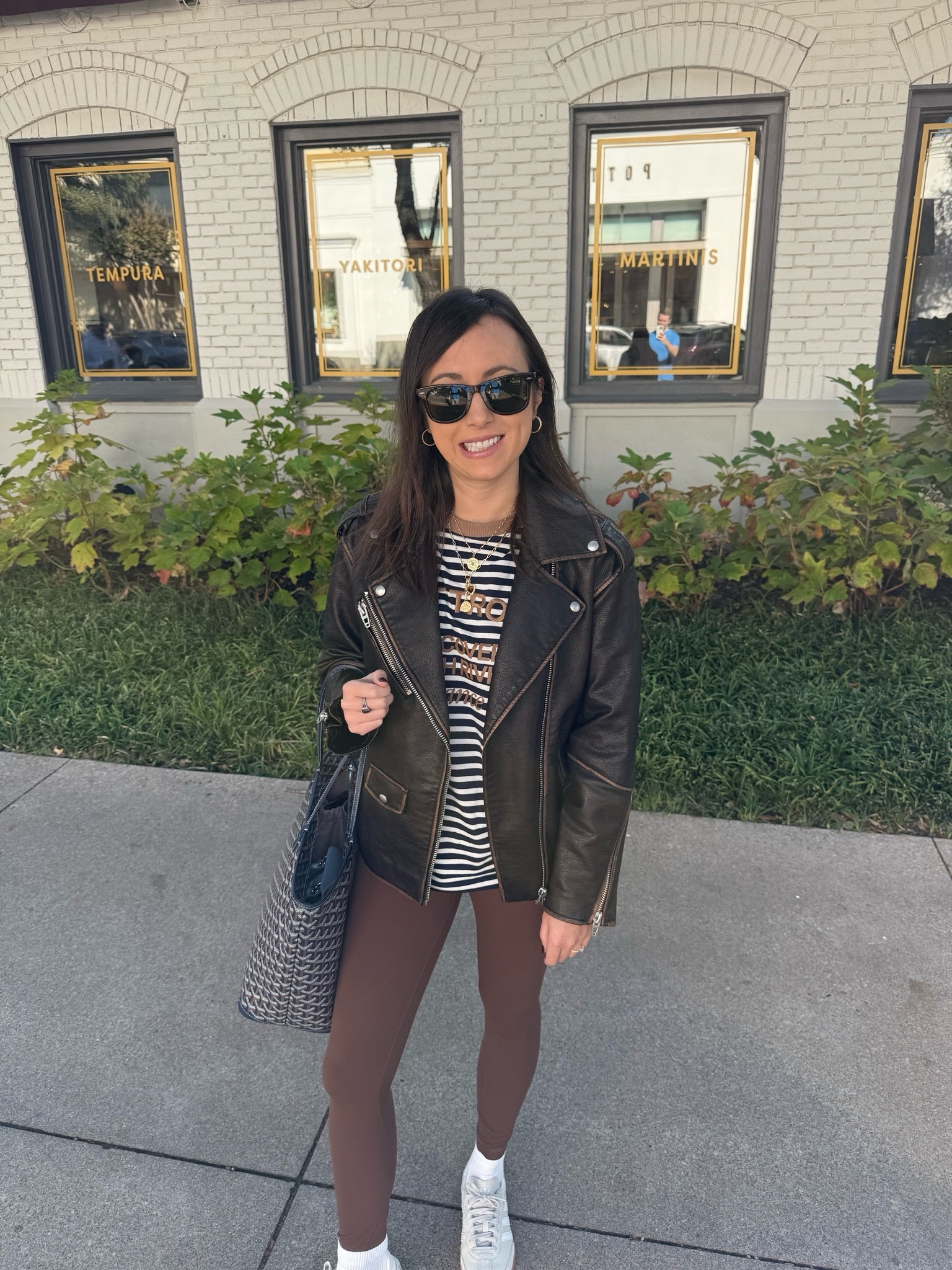 Blanknyc faux leather moto jacket in the perfect chocolate brown. So incredibly soft and well made! Wearing a XS in the coat. Zara tee and lululemon leggings




#LTKStyleTip #LTKFindsUnder100 #LTKSeasonal