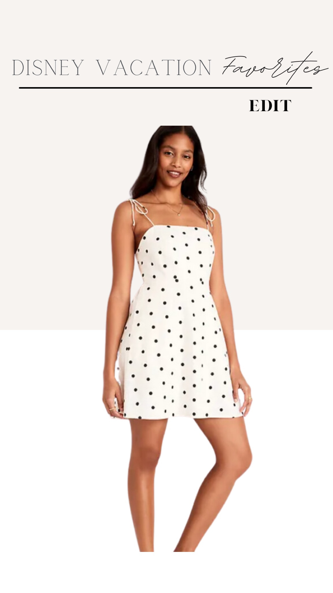 White and black polka dot linen shoulder tie mini dress, Disney World outfit inspiration, resort look

#LTKfamily #LTKunder50 #LTKtravel