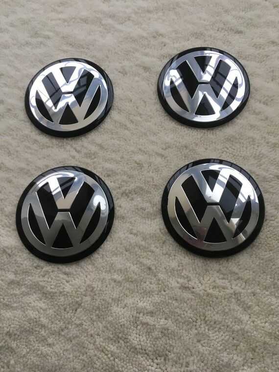 4 Pcs (Set) VW Volkswagen wheel center hub caps stickers 65mm-2.56 Inch Black | Etsy (US)