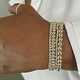 14K Gold Beaded Bracelet | Stretch Bracelet | Bead Bracelet | Silver Beaded Bracelet | Bracelet Set  | Amazon (US)
