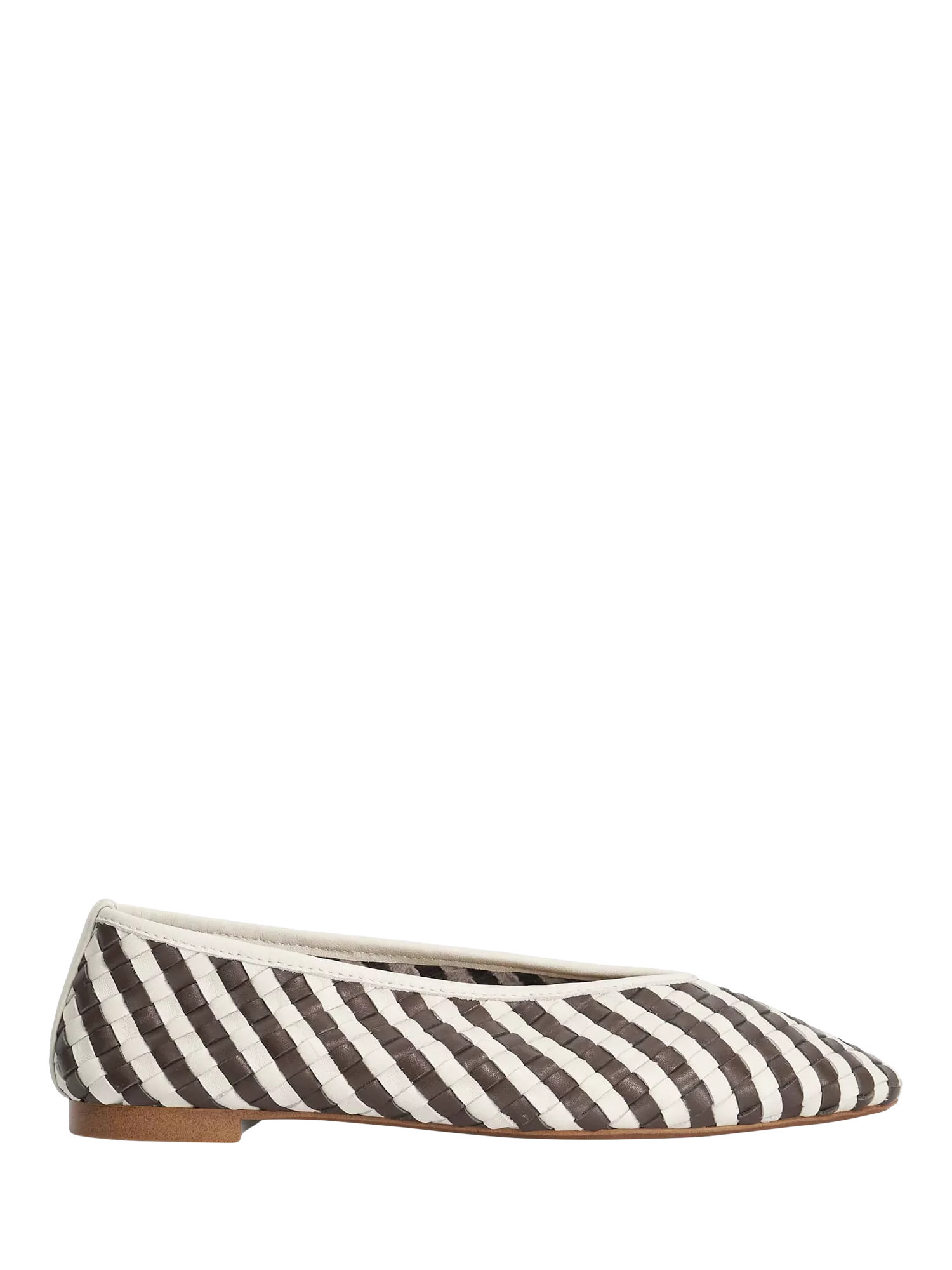 Dune London Henlee Woven Leather Pointed Ballerina Pumps, Multi | John Lewis (UK)