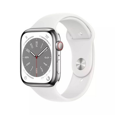 Refurbished Apple Watch Series 8 GPS + Cellular 41mm Silver Aluminum Case with White Sport Band - S/M (2022, 8th Gen)-Target Certified Refurbished | Target
