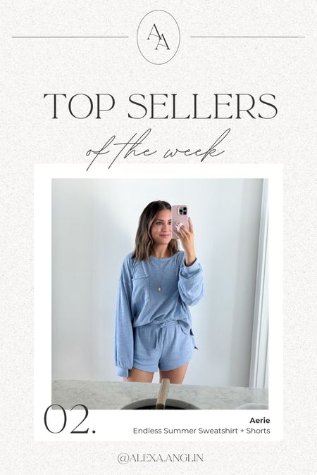 Top sellers of the week— Aerie endless summer crew sweatshirt + high waisted shorts // comes in 8 different colors, so light + comfy! Wearing a size extra small 

Resort wear // beach outfit // travel outfit 

#LTKstyletip #LTKtravel #LTKswim