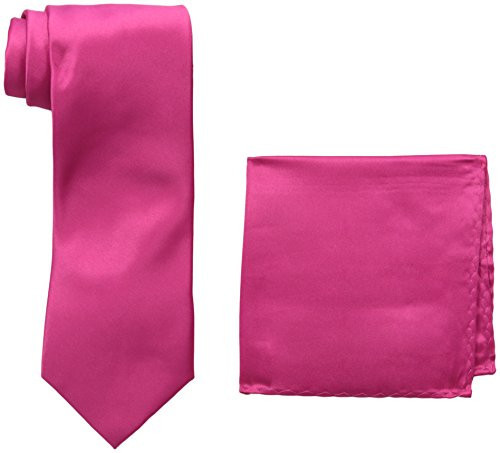 STACY ADAMS mens Satin Solid Set Necktie, Fuchsia, One Size US | Amazon (US)