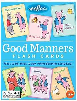 eeBoo: Good Manners Conversation Flash Cards, Helps Children Learn What to do, What to Say and En... | Amazon (US)