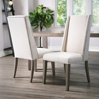 Abbyson Lillian Neutral Acacia Polyester Dining Chair - Set of 4 | Bed Bath & Beyond