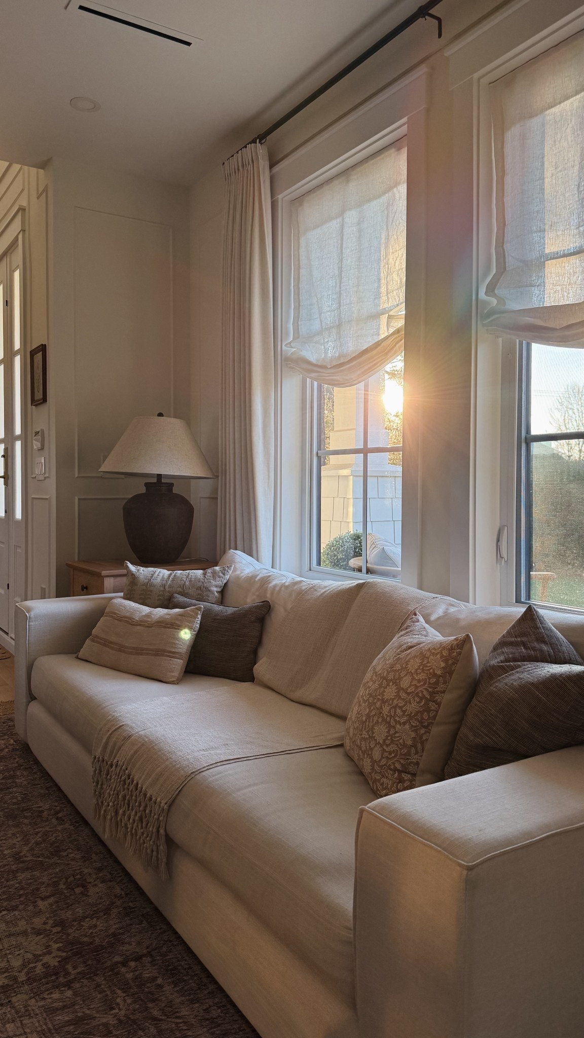 January at home. I’ve always loved staying in, especially during the month of January. It’s slower, quieter, and feels like a pause after the rush. 

Roman shade details: 

Product: Belgian Flax Linen Roman Shades
Color: Off white
Style: Relaxed
Unlined 

 Use my code AMYPETERS for 25% off your order.  I’ll also link what I can! 