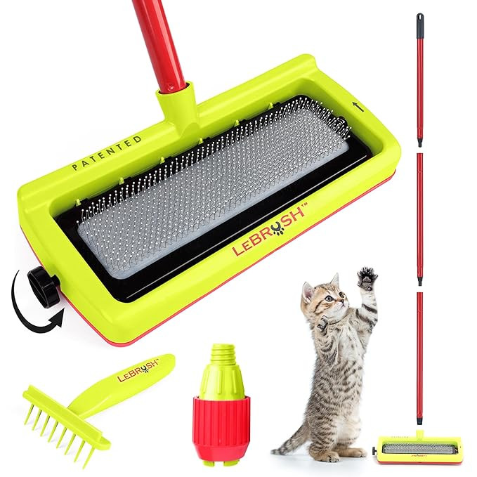 Pet Hair Broom for Short & Long Cat, Dog Fur - LeBrush 2.0 Carpet & Couch Rake, Broom Tool for Ha... | Amazon (US)