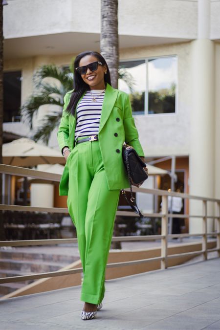 How I fall in a green suit  from chicwish.
#reviews

#LTKstyletip #LTKSeasonal #LTKworkwear