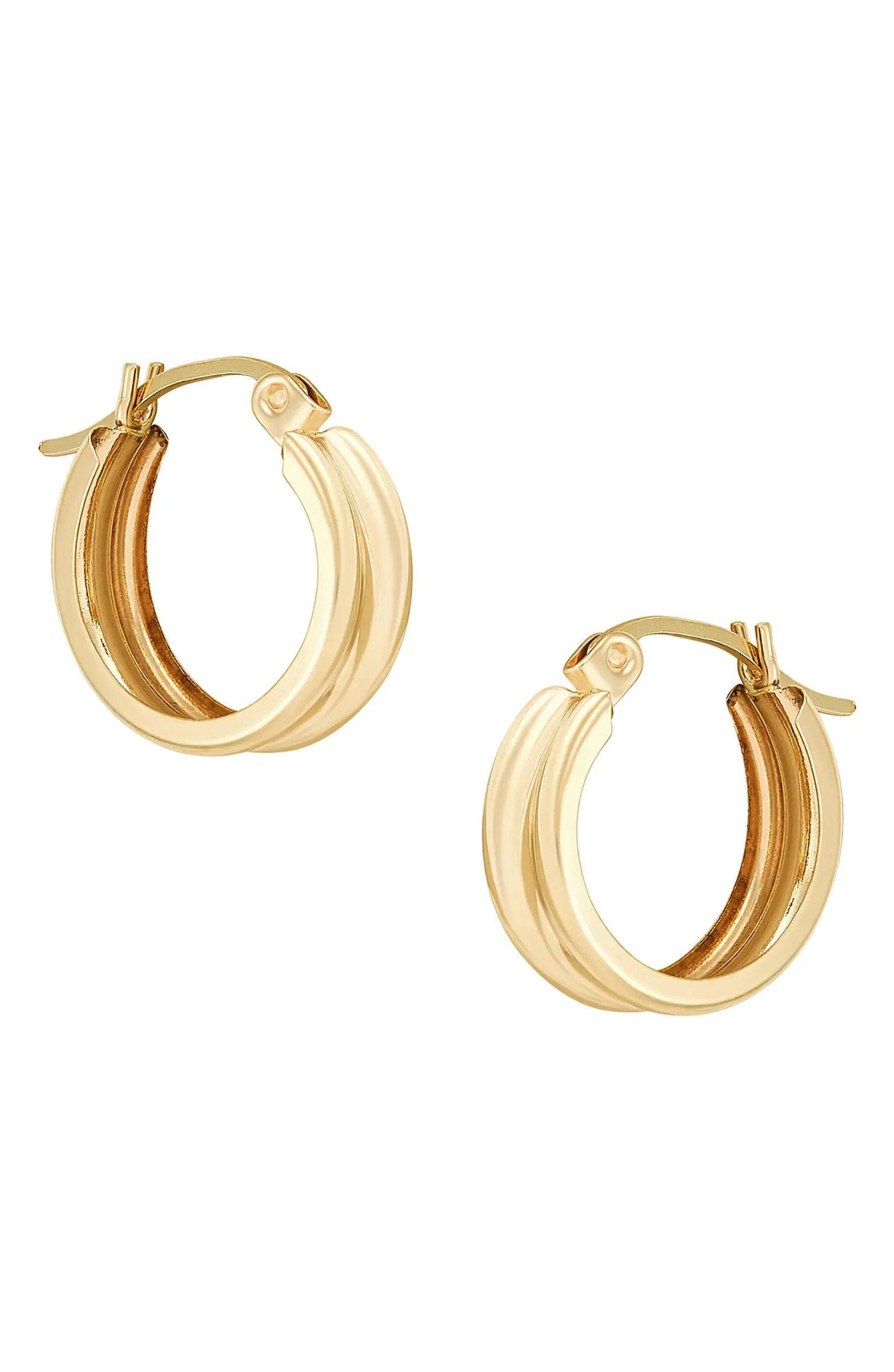 Frankie & Zoe 14K Gold Ribbed Hoop Earrings | Nordstromrack | Nordstrom Rack