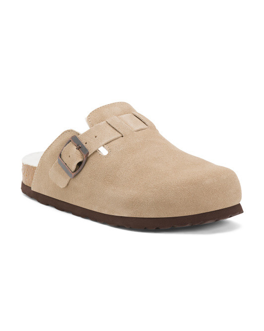 Suede Fur Lined Buckle Clogs | TJ Maxx
