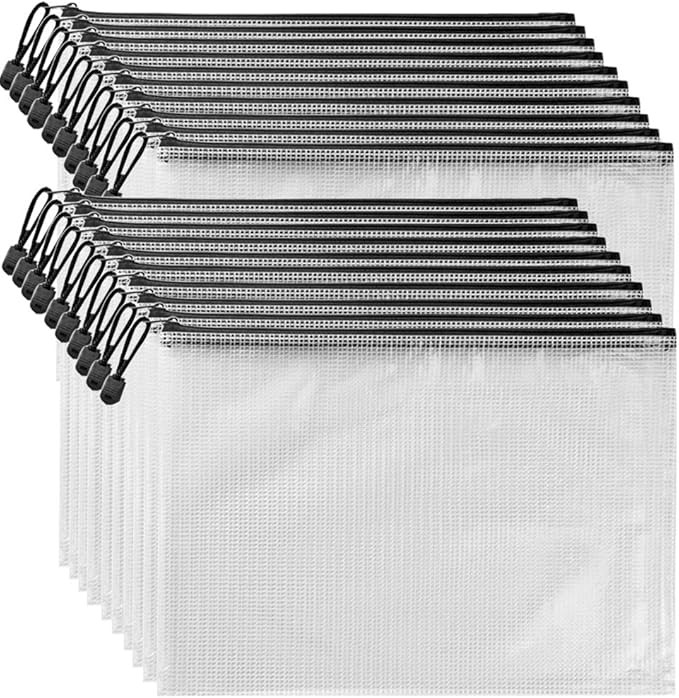 AUSTARK 20Pcs Board Games Storage Bags, PVC Mesh Zipper Pouches, Zippered File Bags, Plastic Wate... | Amazon (US)