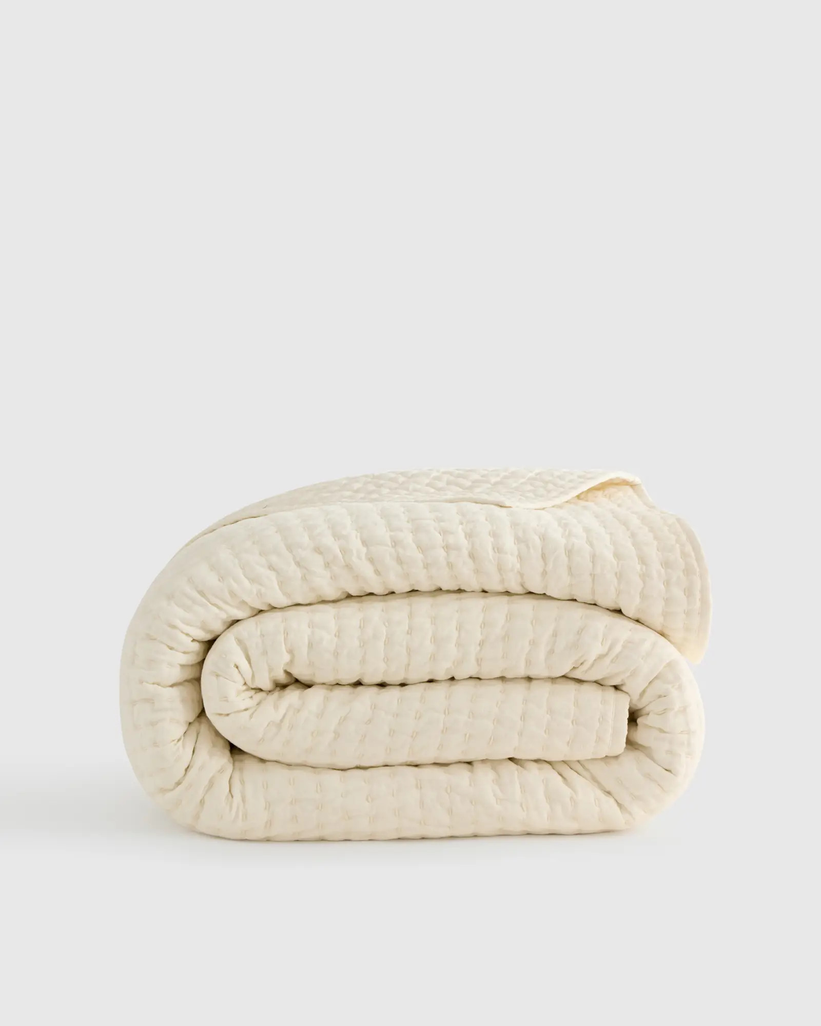 European Linen Cotton Stitch Quilt | Quince