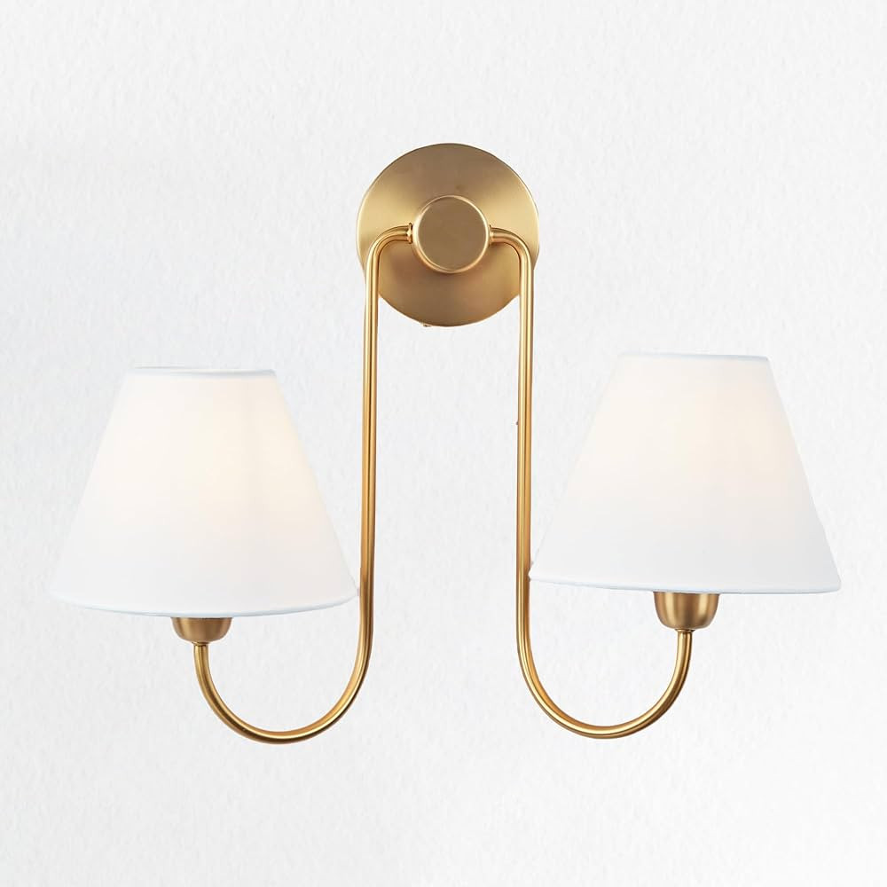 Double Swoop Sconce, Wainwright Double Swoop Sconce Model-2024, 17.5"" w x 9.5"" d x 14"" h (Bras... | Amazon (US)