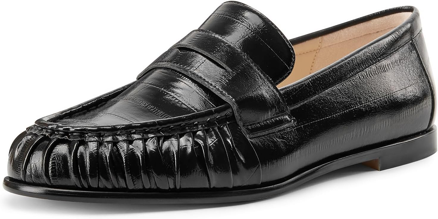 NobleOnly Penny Loafers for Women Dress Flats Shoes | Amazon (US)