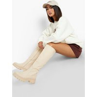 Womens Rubber Knee High Boots - White - 3, White | Boohoo.com (UK & IE)