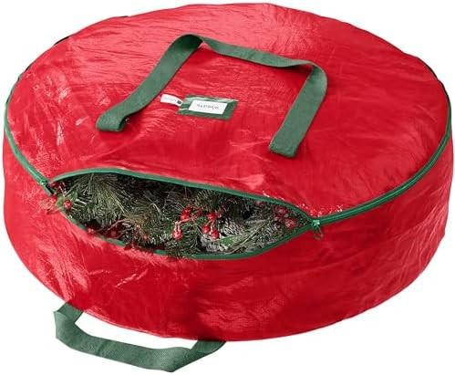 Heavy Duty Wreath Storage Bag 30 Inch, 1-Pack - Christmas Wreath Storage Container Red - Waterpro... | Amazon (US)