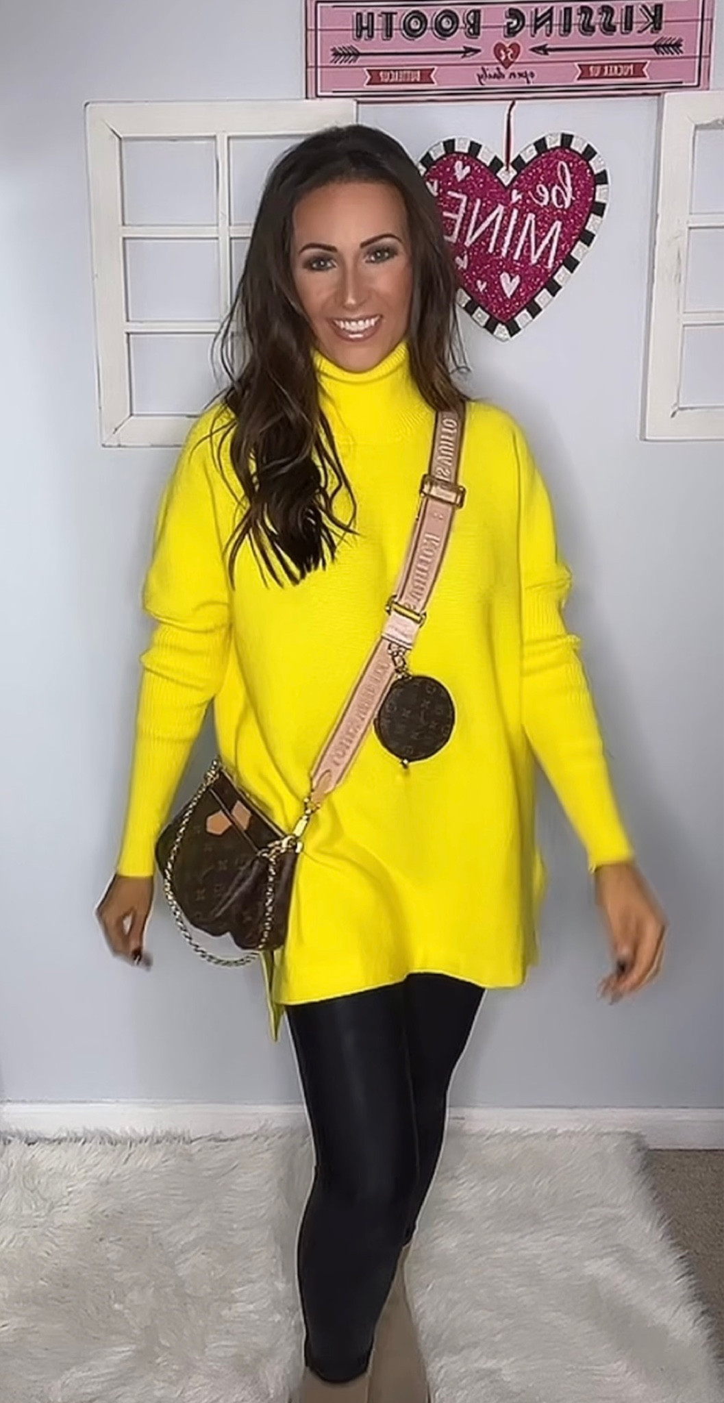 Dressy casual winter outfit 

Turtleneck tunic sweater, faux leather leggings, chelsea boots, Louis Vuitton inspired crossbody bag, winter outfits, winter fashion, business attire, teacher outfit 

#LTKstyletip #LTKSeasonal #LTKfindsunder100