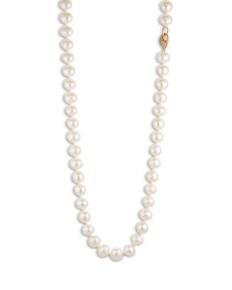 Pavé Clasp Cultured Genuine Freshwater Pearl All Around Long Collar Necklace, 20" | Bloomingdale's (US)