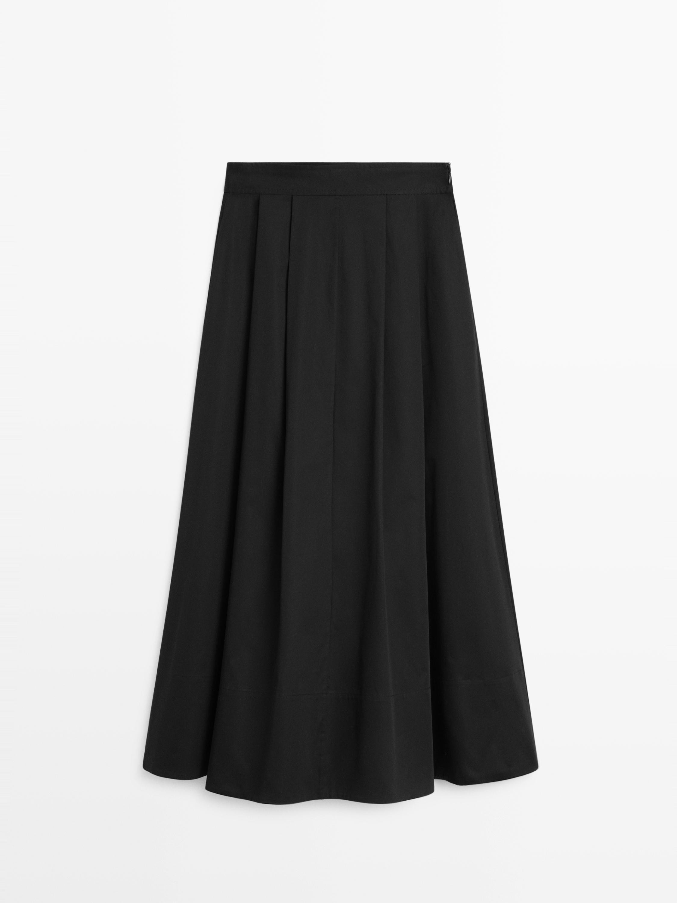 Midi skirt with box pleats | Massimo Dutti US