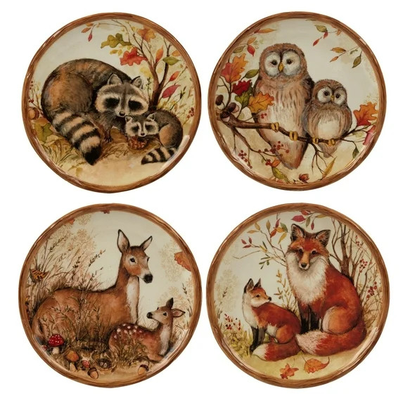 Certified International  Pine Forest 6-inch Canape/Luncheon Plates, Set of 4 | Walmart (US)