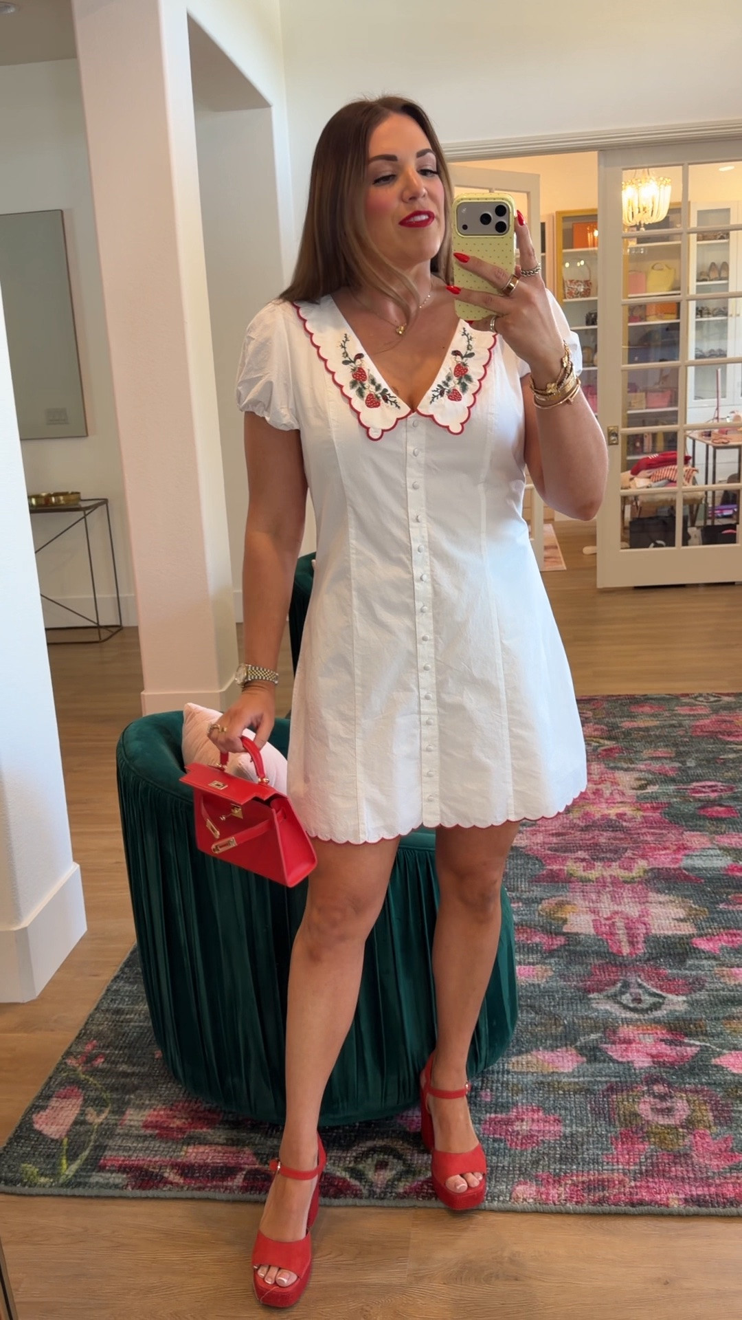 curvy midsize summer style! wearing size large in white mini dress. love the strawberry details! 🍓 on sale + an extra 15% off with code AFSUMMER

#LTKSeasonal #LTKMidsize #LTKSaleAlert