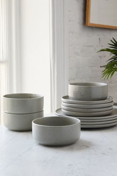 Stone Lava Speckled 12-Piece Dining Set | Urban Outfitters (US and RoW)