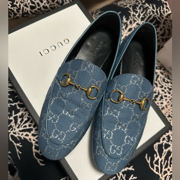 Gucci denim and silver Jordan loafers size 36 worn several times | Poshmark