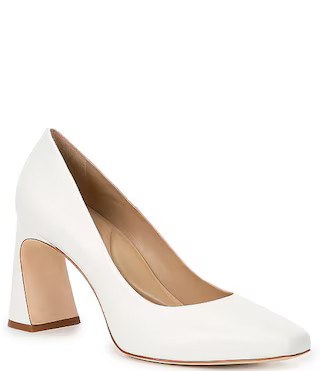 Antonio Melani Ellery Leather Flared Heel Pumps | Dillard's | Dillard's
